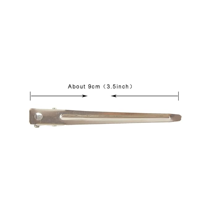 12 Pcs 3.54 Inches Duck Bill Clips Round-Head Clip Silver hair Clip with 7 Holes Metal Hair Clips for Hair Styling