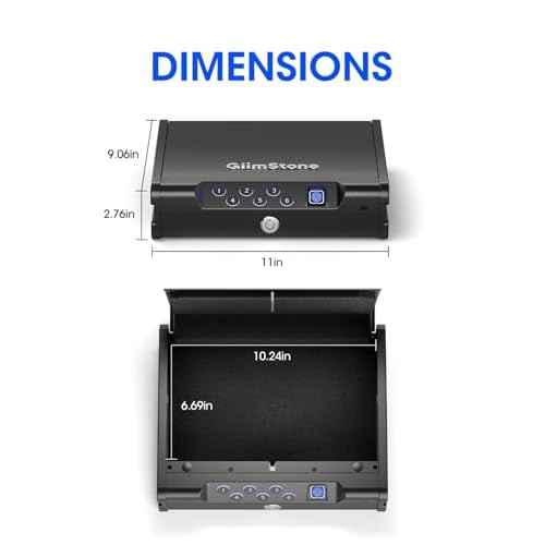 Gun Safe, Biometric Gun Safe for Pistols, Easy Edition, 3 Ways Quick Access With Fingerprint/Digital Keypad/Key, Smart Handgun Safe for Home Bedside Nightstand Car