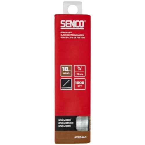SENCO AX11EAAR 3/4" 18 Gauge Brad Nails, Galvanized Finish 1,000 Count Pack
