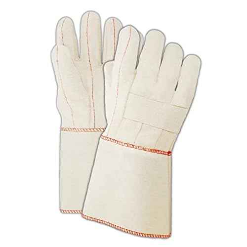 MAGID 95KGT Heater Beater 20 oz. Cotton Canvas Hot Mill Gloves, Men's (Fits Large), Natural, Men's (Fits Large) (Pack of 12)