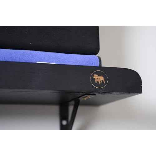 Olivia and Lily Wall-Mounted Yoga Mat Rack with black wood shelf - Organizer for Yoga Mats, Resistance Bands, and Accessories - Home Gym Storage Solution