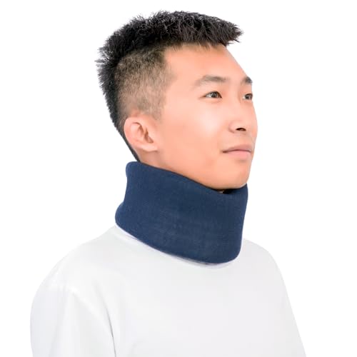 Neck Braces for Neck Pain and Support High-Density Comfort Cervical Collar for Vertebrae Stable and Aligned, Relieve Injury Spine Pressure â Neck Brace for Women & Men Sleeping, Working, Posture (Blue, Large Plus)