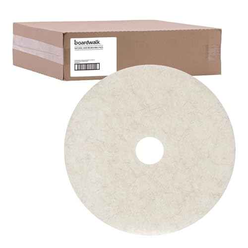 Boardwalk BWK4019NAT 19 in. Diameter Burnishing Floor Pads - Natural White (5/Carton)