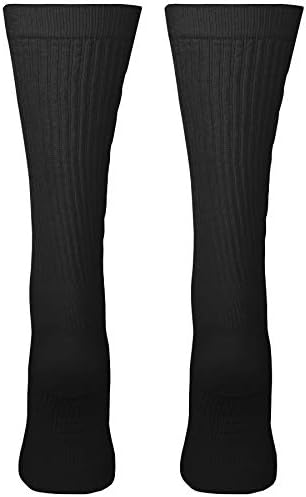 Truform Compression Socks, 15-20 mmHg, Men's Crew Length Mid-Calf Cushion Foot Socks, Black, Large