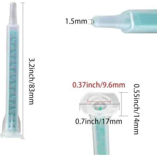 Weilan 21 Pcs 3.3 Inch Epoxy Mixing Nozzle Tip for Adhesive Gun Applicator Static Mixer Plastic Resin Mixing Tip