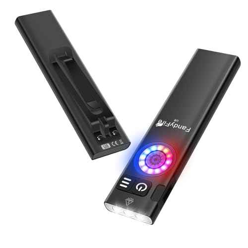 U8 Rechargeable EDC Flashlight, 650 Lumens Flat Pocket Flashlight with Clip, Mini RGB Side Light, IP67 Waterproof Magnetic Keychain Light for Everyday Carry