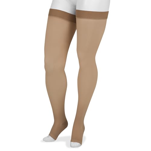 Juzo Basic 4411ag 20-30mmhg Thigh-High Open Toe Compression Stocking,Beige,1 (I) Regular
