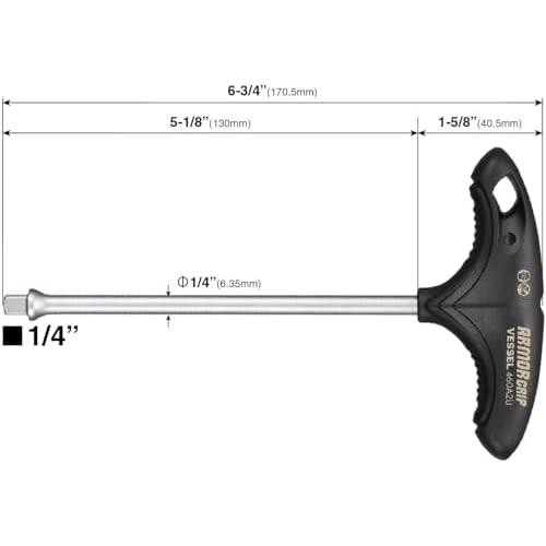 VESSEL ARMOR GRIP 1/4" T-handle Socket Driver No.460A2U
