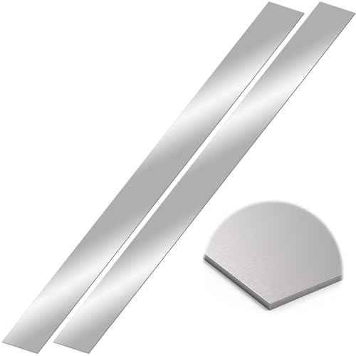2 Pcs 304 Stainless Steel Sheet Metal Gap Filler Trim Strip (30"x 1.5"x 0.04" Thickness)£¬Brushed Metal Finishing Sheet for Home Kitchen Tools