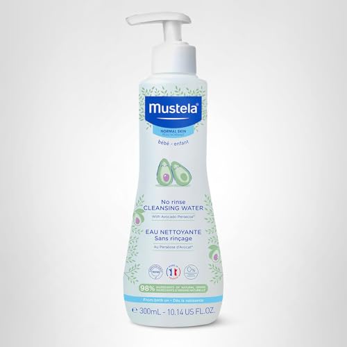 Mustela Baby Cleansing Water - No-Rinse Micellar Water - with Natural Avocado & Aloe Vera - for Baby's Face, Body & Diaper - 10.14 fl. oz.