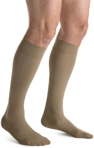JOBST forMen Knee High 15-20 mmHg Compression Socks, Closed Toe, Medium, Khaki