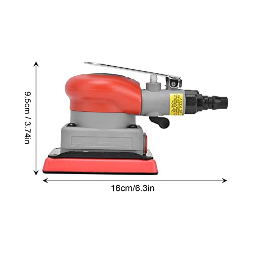 Pneumatic Sander Air Orbital Sander, Solid Alloy Steel Air Squares Sanding Machine 3 * 4 In 10000rpm Pneumatic Sander, Sanding Grinding Polishing Sander for Wood Metal Car Beauty