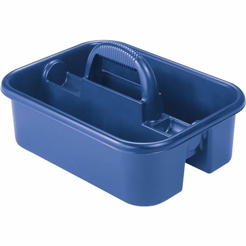 Akro-Mils 09185 Plastic Tote Tool & Supply Cleaning Caddy with Handle, (18-3/8-Inch x 13-7/8-Inch x 9-Inch), Blue (09185BLUE)