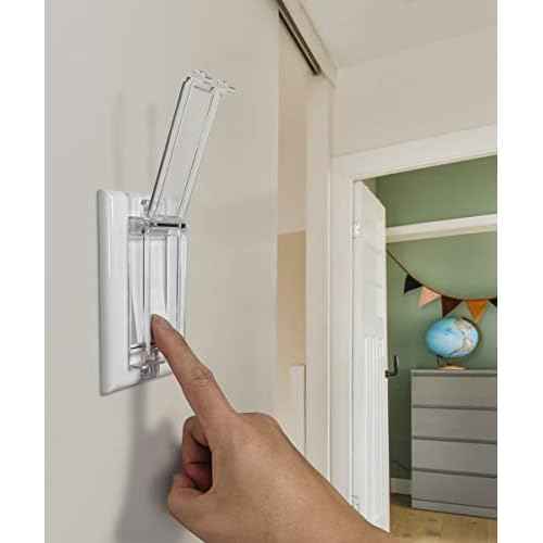 Light Switch Guard, ILIVABLE Child Proof Rocker Switch Plate Cover Prevents Kids or Accidental Turned On/Off Switch While Allowing Access (Clear, 6 Pack)