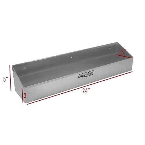 Extreme Max 5001.6449 Wall-Mount Aluminum 8-Quart Liquids Storage Shelf for Race Trailer, Garage, Shop, Enclosed Trailer, Toy Hauler - Holds Eight 1-Quart (32 oz.) Bottles, Silver