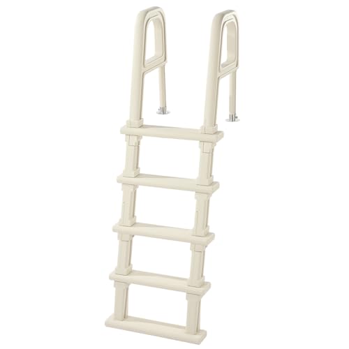 VEVOR Swimming Pool Ladder, 75°Inclined 5-Step Double Handrails Stair, Non-Slip Heavy Duty Steps, Load Capacity 300 lb, for 48-54 in Inground & Above-Ground Pools of Any Deck Surface Indoor & Outdoor
