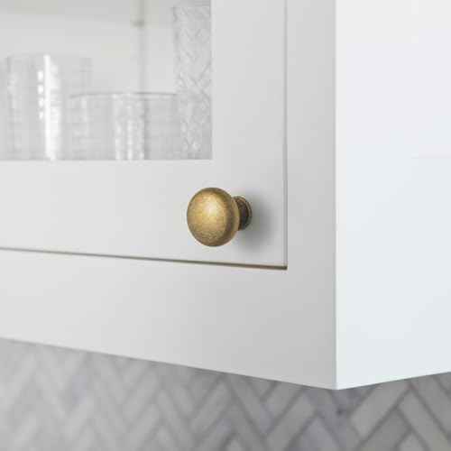 Goo-Ki Vintage Retro Antique Brass Zinc Alloy Cabinet Enlarged knob - Single Hole Center Affordable Luxury Cabinet Pull Hardware for Bedroom, Kitchen, 6 Pack