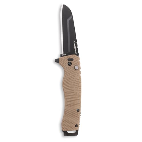 OUTDOOR EDGE Razor XD1 Folding Knife ? Heavy-Duty 3" Replaceable Blade, Tan Handle with Pry Bar & Bottle Opener ? Includes 2 Black Sheepsfoot Blades & 1 Utility Blade