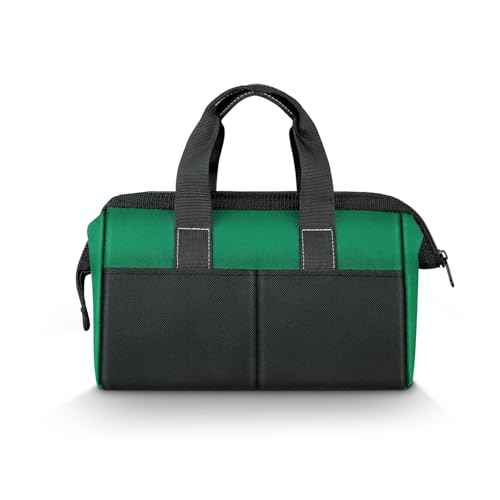 Tool Bags 12 Inch, Oxford Fabric Storage Bags with Large Capacity, 3-Pack, Green and Black