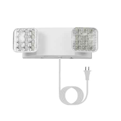 GZRUIYANG LED Emergency Lights with Battery Backup, Commercial Emergency Light Fixtures for Business Home Power Failure Emergency Exit Sign Lighting with 1.0 Meter Plug, Adjustable Square Head
