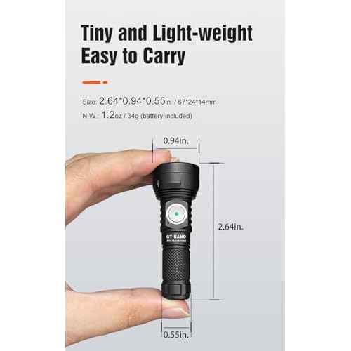 LUMINTOP GT Nano Pro Keychain Flashlight 1600 Lumens Mini Flashlight 152 Meters Beam Distance, Rechargeable Battery (Black)