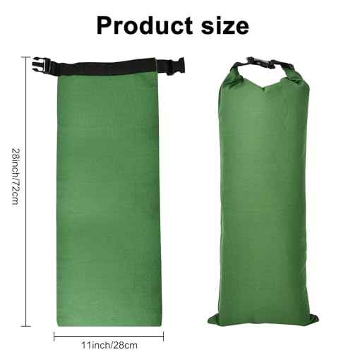 10Pcs Long Canvas Reusable Flooding Sandbags with Insert Buckle. Easy Handle Flood Protection Barrier for Home Door Window Basement Garage Floor Flood Control - 11"x28"