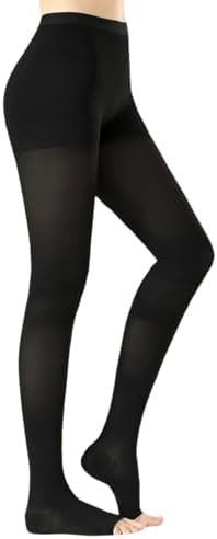 Medical Compression Pantyhose for Women & Men,20-30mmHg Graduated Support Hose Tights,Opaque Open Toe Waist High Compression Stockings & Leggings for Medical,Athletic,Travel Use