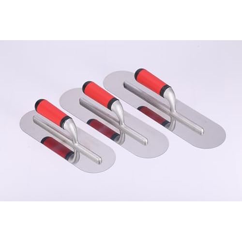 3PC Aluminum Pool Trowel Set (12"x4" & 14"x4" & 16"x4") Stainless Steel Finishing Trowel Tool for Concrete, Cement, Drywall, Plastering, Masonry Leveling