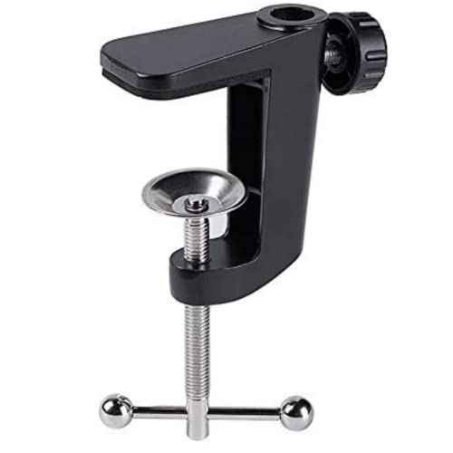 Replacement Aluminum Alloy Universal Bracket Adjustable C-Clamp Desk Light Mounting Bracket Cantilever Bracket for Microphone Arm and Desktop Table Lamp