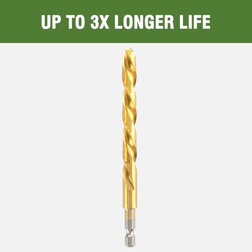 5/64" Cobalt Drill Bit with Hex Shank (3 Pack), Impact Titanium Twist Drill Bits for Metal, Stainless Steel, Cast Iron and Wood