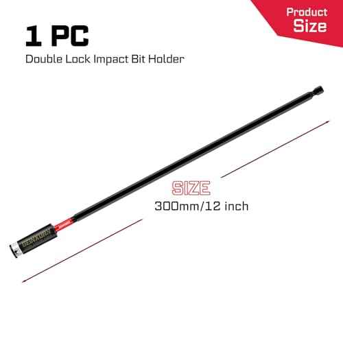 1Pcs Impact Magnetic Screwdriver Bit Holders, 12Inches Extension Socket Drill Bit Holder S2 Alloy Steel Hex Shank Quick-Change Drill Bit Guide