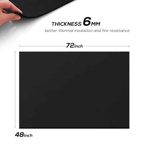 FLASLD Welding Blanket Fireproof Mat Heat Resistant Material Up To 1800¡ÆF Carbon Felt for Grill Stove Pit Soldering Welders Plumbers, 48¡¿72 inch Flame Retardant Fabric Material Carbon Felt for Welders