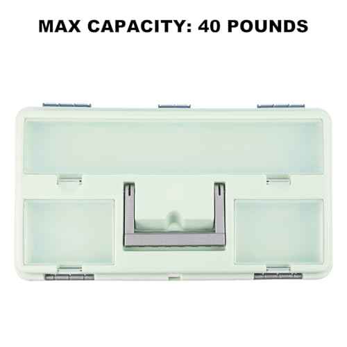 15-inch Tool Box with Removable Tray, Small Parts Box On The Lid is Removable, Tray Can be Removed and Combined at Will (Blue)
