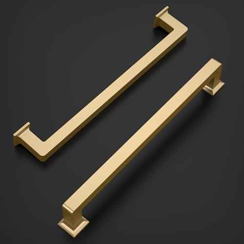 Amerdeco 10 Pack Champagne Bronze Cabinet Pulls 6.3 Inch(160MM) Hole Centers Kitchen Cabinet Handles Cabinet Hardware Kitchen Handles for Cabinets Cupboard Handles Drawer Pulls ZH0019¡¦