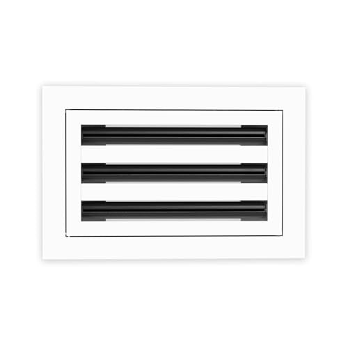QuietCool 10x6 Modern Design AC Grille - Aluminum White - Air Vent - Linear Slot Diffuser - Register Grille for Heating and Cooling - Compatible with Ceiling, Wall, or Floor Registers