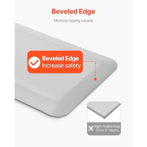 VEVOR Fall Mat for Elderly, 1-inch Thickened Fall Prevention Pad with Beveled Edge, Anti-Slip Bedside Safety Floor Mat for Seniors, Handicaps, Patients (24 x 70 inch)