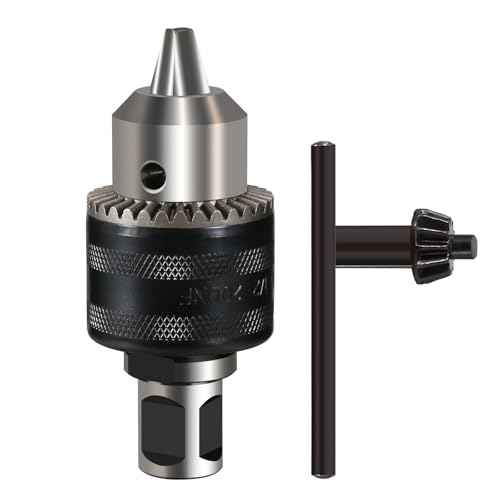 1/16''-1/2'' Magnetic Drill Chuck Adapter, 3/4'' Weldon Shank with Chuck Key, 1/2''-20 UNF Thread Drill Bit Adapter, Mag Drill Chuck for Magnetic Drill