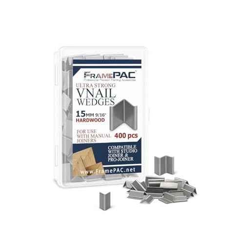 V Nails for Hardwood Picture Frames - 15mm (9/16 Inch) - [400 V-Nail Pack, Loose] - Ultra Strong Vnail Wedges for Picture Framing - Joining Picture Frame Corners