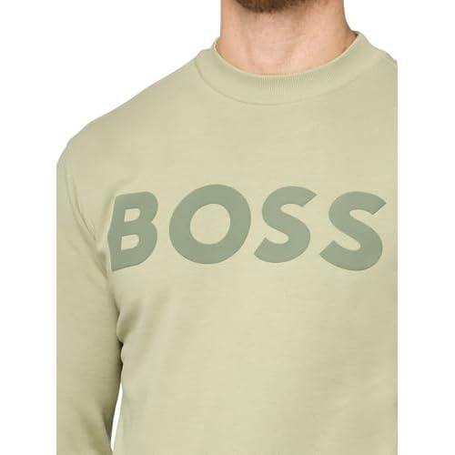 BOSS Men's Bold Logo French Terry Crew Neck Sweatshirt