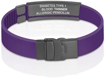 Divoti Custom Engraved Medical Alert ID Bracelet – Dual-Sided Laser Etching, Silicone Wristband, Stainless Steel Security Clasp – Adjustable & Trim-to-Fit – Emergency Medical Info Band for Men & Women