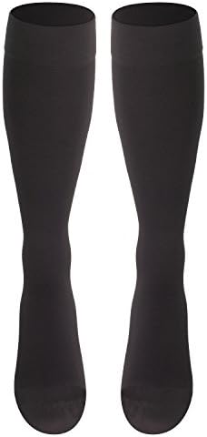 NuVein Medical Compression Stockings, 20-30 mmHg Support for Women & Men, Knee Length, Closed Toe, Charcoal, Large