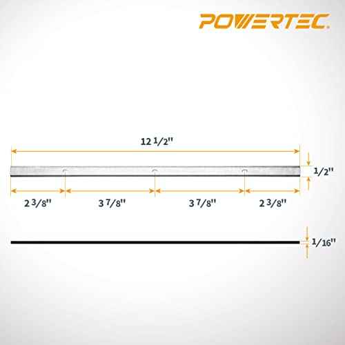 POWERTEC 12-1/2 Inch Planer Blades for Craftsman CMEW320, 21758, Wen PL1252, Porter Cable PC305TP, Delta 22-560, 22-565, TP305, Grizzly G0663, POWERTEC PL1252 Planer, Set of 4 (12803DD)