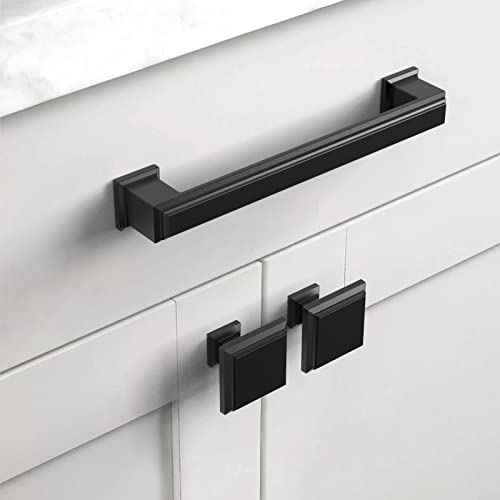 Asidrama 10 Pack 6.3 Inch(160mm) Matte Black Cabinet pulls Kitchen Cabinet Handles Cabinet Pulls Kitchen Cabinet Hardware for Cupboard Drawer Pulls