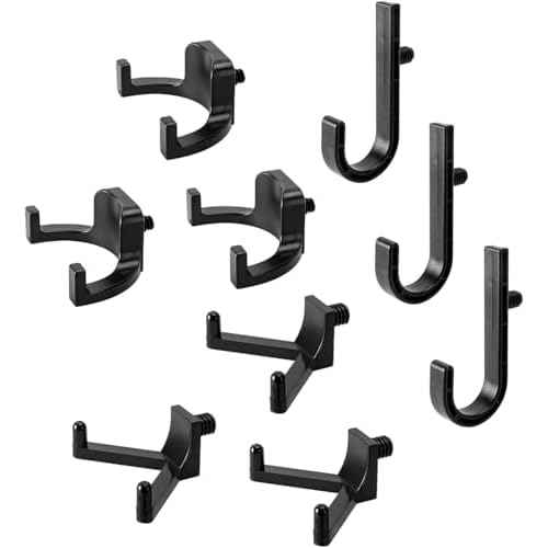 9 Pcs Heavy Duty Storage Shed Organizer ABS Garage Tool Hanger Set with 3 J 3 U 3 V Shapes for Craftsman Compatible Shed Accessories and Garage Storage