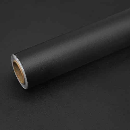 seonta Black Contact Paper Thick Peel and Stick Wallpaper 16"x78.5" Decorative Matte Self Adhesive Wall Paper Waterpoof Decorative Vinyl Film Wrap for Walls Furniture Countertop