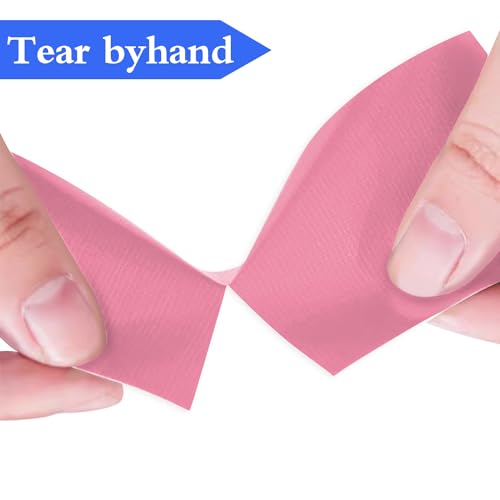 Duct Tape 55 Yards x 2 Inch Heavy Duty, No Residue, Tear by Hand & Waterproof Pink Duct Tape,Great for Packaging, Home Use, DIY, Projects and Repairs