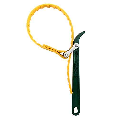 QWORK 9" Belt Strap Wrench, Multi-Purpose Adjustable Strap Oil Filter Strap Opener Wrench with 19 11/16" Capacity Adjustable Strap