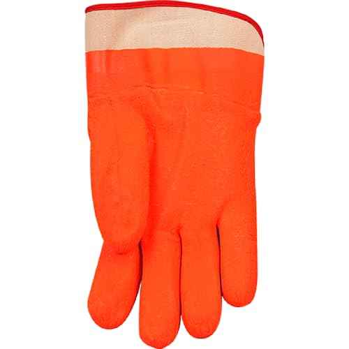Kinco PVC Chemical Resistant Gloves, 10 Mil, Large, Orange, Pack of 3 Pairs