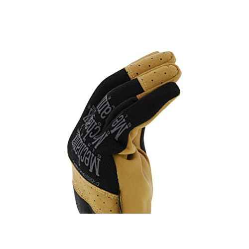Mechanix Wear Material4X FastFit Gloves - Leather Abrasion-Resistant Gloves for Hand Safety - Breathable - Secure Fit - Anti-Slip - Cut-Resistant - Machine Washable - Brown/Black - Large