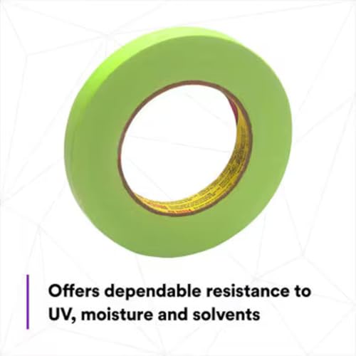 3M Scotch Performance Green Masking Tape 233+, 0.75 Inch x 60 Yards, High-Temperature Automotive Painting Tape, Superior Adhesion and Clean Removal
